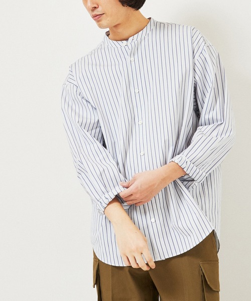 THOMAS MASON オーバーサイズ バンドカラー シャツ（シャツ/ブラウス