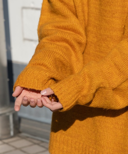 Perushu（ペルーシュ）の「Vネックミックス編みニット（ニット/セーター・メンズ・レッド/カーキ/サックスブルー/イエロー・MEDIUM/LARGE）」の8枚目の写真