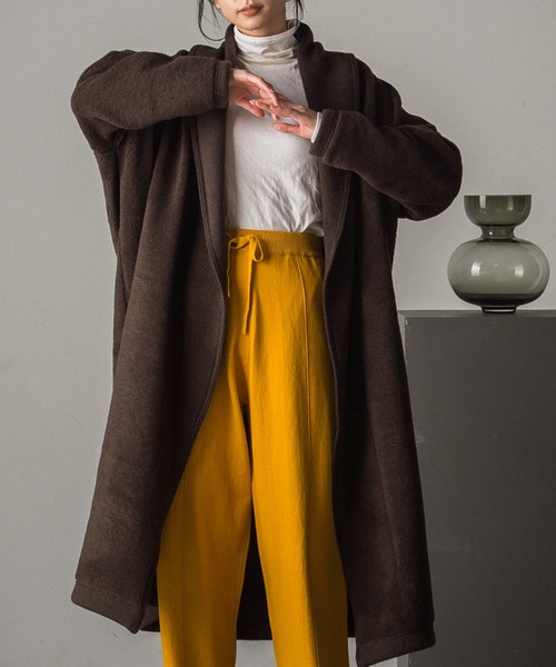 ketty cherie(ケティシェリー)の「たっぷり着まわせるリバーシブル仕様 ボアガウンコート ≪手洗い可能≫(その他アウター・レディース・ブラウン/オフホワイト・M)」の2枚目の写真