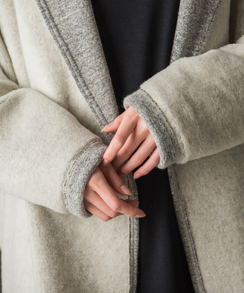 ketty cherie(ケティシェリー)の「たっぷり着まわせるリバーシブル仕様 ボアガウンコート ≪手洗い可能≫(その他アウター・レディース・ブラウン/オフホワイト・M)」の6枚目の写真