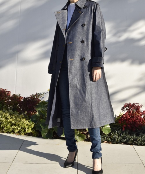 MINEDENIM（マインデニム）の「Black Pleats Trench Coat（トレンチ