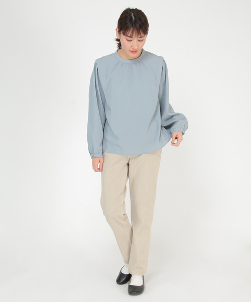 LBC(エルビーシー)の「肩タックバックリボンブラウス(シャツ/ブラウス・レディース・ホワイト/ブルー/パープル・M/L)」の7枚目の写真