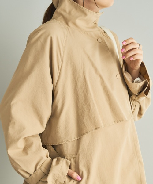 DISCOAT（ディスコート）の「【WEB限定】スタンドカラーロングコート（トレンチコート・レディース・ベージュ/アイボリー/ライトカーキ/ブラック/モカ・FREE）」の15枚目の写真