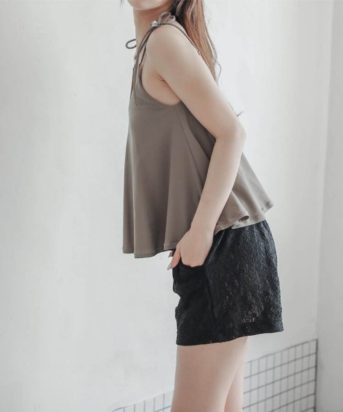 Dalfwin（ダールフィン）の「フレアビスチェビキニ×ショートパンツセット水着（水着・レディース・ブラック系1/ブラウン系1/ブラック系2/ブラウン系2・SMALL/MEDIUM/LARGE/X-LARGE）」の20枚目の写真