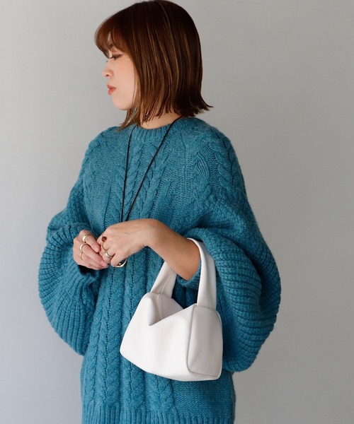 VitaFelice（ヴィータフェリーチェ）の「キューブポーチバッグ ミニトートバッグ（ボストンバッグ・レディース・ホワイト/グリーン/シルバー/オレンジ・FREE）」の8枚目の写真