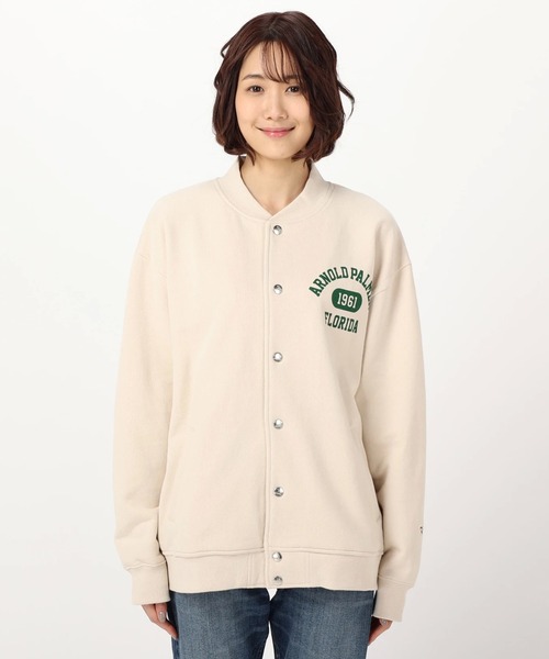 Arnold Palmer(アーノルドパーマー)の「カレッジロゴ シェアスウェットスタジャン(スタジャン・レディース・ネイビー/グレー/アイボリー・S/LL/L/M/XS)」の5枚目の写真