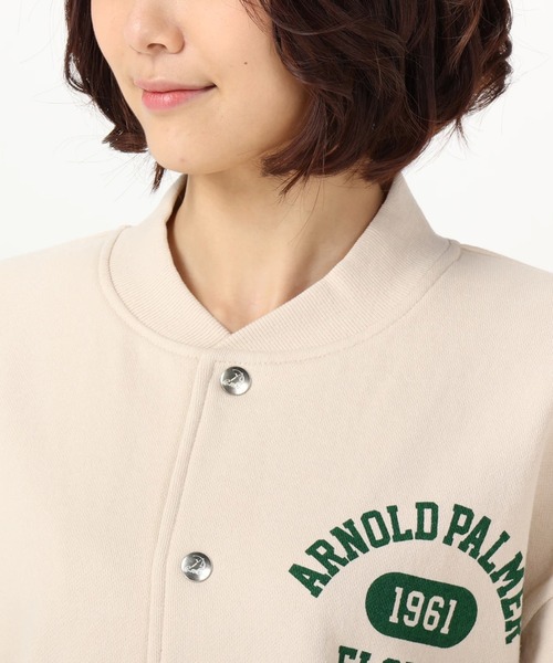 Arnold Palmer(アーノルドパーマー)の「カレッジロゴ シェアスウェットスタジャン(スタジャン・レディース・ネイビー/グレー/アイボリー・S/LL/L/M/XS)」の12枚目の写真