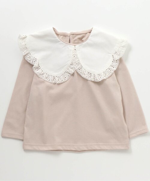 apres les cours（アプレレクール）の「WEB限定 BIGカラー長袖Tシャツ（Tシャツ/カットソー・キッズ・イエロー/アイボリー/ピンク/ブルー・140/90/80/100/110/130/120）」の5枚目の写真