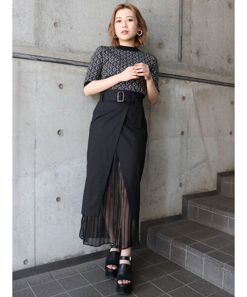 MURUA(ムルーア)の「ヘムシアーラップスカート(スカート・レディース・ブラック/ベージュ/カーキ・1/2)」の7枚目の写真