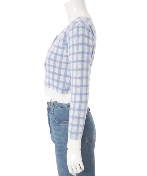 fifth（フィフス）の「ギンガムチェックニットカーディガン（カーディガン/ボレロ・レディース・ピンク/ブルー・M）」の16枚目の写真