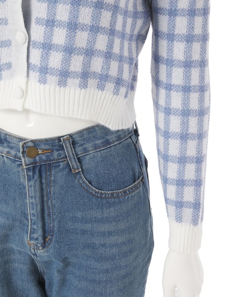 fifth（フィフス）の「ギンガムチェックニットカーディガン（カーディガン/ボレロ・レディース・ピンク/ブルー・M）」の19枚目の写真