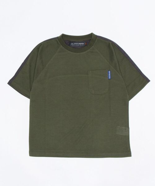 KRIFF MAYER Kid's Collection（クリフメイヤーキッズコレクション）の「さらTEE（Tシャツ/カットソー・キッズ・オフホワイト/カーキ/サックスブルー/イエロー/チャコール・120/130/140/150/160/170）」の3枚目の写真