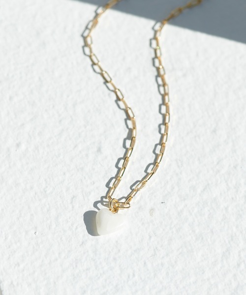 GOLDY(ゴールディ)の「【GOLDY】ストーンハートネックレス(ネックレス・レディース・ホワイト/ブラック/グリーン・FREE)」の17枚目の写真