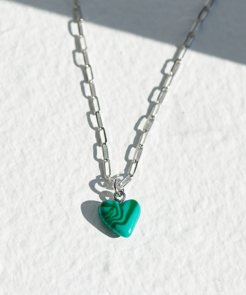 GOLDY(ゴールディ)の「【GOLDY】ストーンハートネックレス(ネックレス・レディース・ホワイト/ブラック/グリーン・FREE)」の22枚目の写真