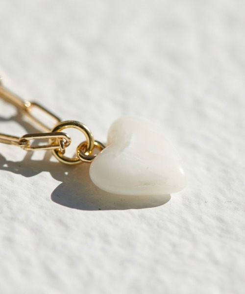 GOLDY(ゴールディ)の「【GOLDY】ストーンハートネックレス(ネックレス・レディース・ホワイト/ブラック/グリーン・FREE)」の19枚目の写真