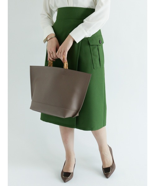 Te chichi（テチチ）の「ツイルアウトポケットスカート（スカート・レディース・ベージュ/オフホワイト/グリーン・SMALL/MEDIUM）」の3枚目の写真
