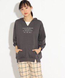 PINK-latte（ピンクラテ）の「◆フード付チュニック7分袖トップス（パーカー・キッズ）」