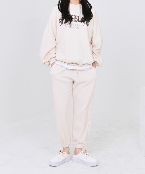 me+em select（ミームセレクト）の「RHODEISLANDロゴスウェット＆ジョガーパンツルームウェア【上下2点セット】（ルームウェア/パジャマ・レディース・スカイブルー/ネイビー/グレー/クリーム・FREE）」の16枚目の写真