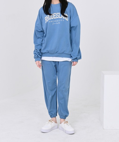 me+em select（ミームセレクト）の「RHODEISLANDロゴスウェット＆ジョガーパンツルームウェア【上下2点セット】（ルームウェア/パジャマ・レディース・スカイブルー/ネイビー/グレー/クリーム・FREE）」の18枚目の写真