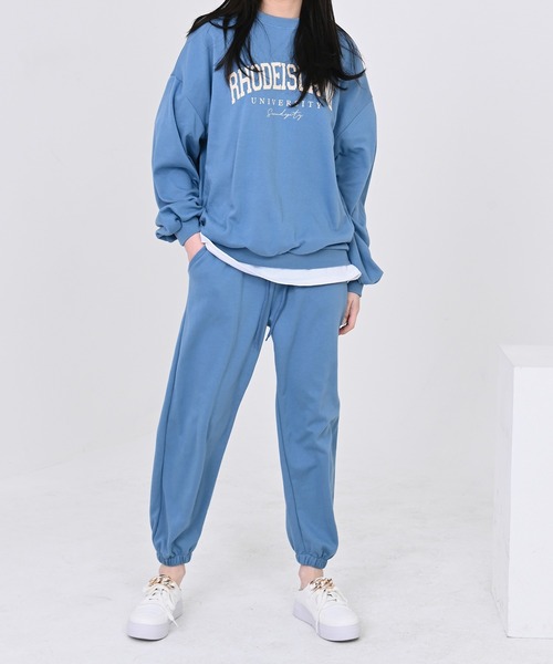 me+em select（ミームセレクト）の「RHODEISLANDロゴスウェット＆ジョガーパンツルームウェア【上下2点セット】（ルームウェア/パジャマ・レディース・スカイブルー/ネイビー/グレー/クリーム・FREE）」の20枚目の写真