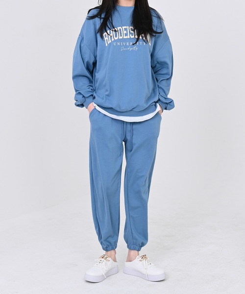 me+em select（ミームセレクト）の「RHODEISLANDロゴスウェット＆ジョガーパンツルームウェア【上下2点セット】（ルームウェア/パジャマ・レディース・スカイブルー/ネイビー/グレー/クリーム・FREE）」の21枚目の写真