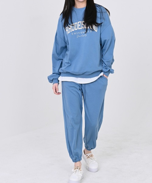 me+em select（ミームセレクト）の「RHODEISLANDロゴスウェット＆ジョガーパンツルームウェア【上下2点セット】（ルームウェア/パジャマ・レディース・スカイブルー/ネイビー/グレー/クリーム・FREE）」の22枚目の写真