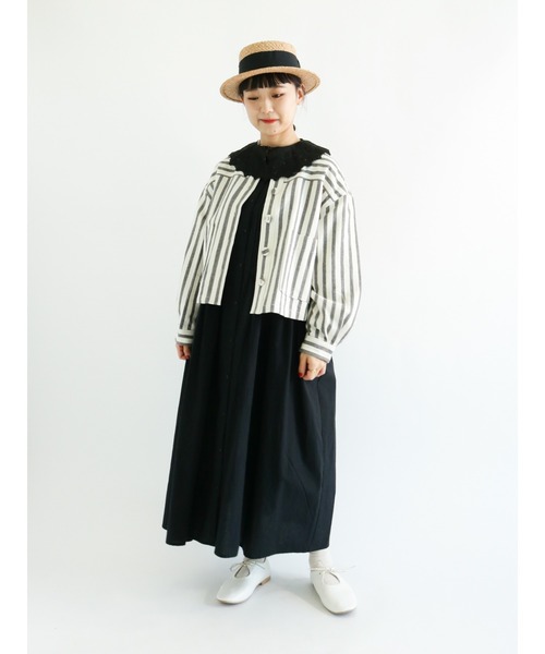 Samansa Mos2(サマンサ モスモス)の「襟付ピンタックワンピース(ワンピース・レディース・ブラック/ベージュ/オフホワイト/カーキ・フリ-)」の10枚目の写真