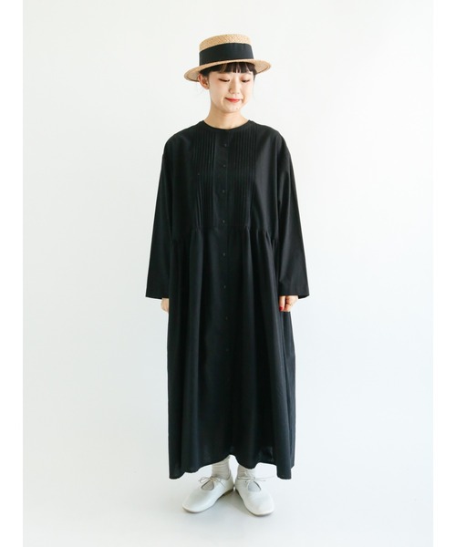 Samansa Mos2(サマンサ モスモス)の「襟付ピンタックワンピース(ワンピース・レディース・ブラック/ベージュ/オフホワイト/カーキ・フリ-)」の11枚目の写真