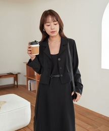 シングルボタンジャケット&キャミワンピースSET
