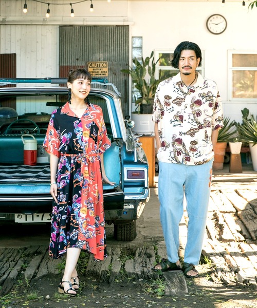 チャイハネ（チャイハネ）の「【チャイハネ】クレアロシャツワンピース（シャツワンピース・レディース・ホワイト/ブラック/オレンジ/マルチ・FREE）」の7枚目の写真