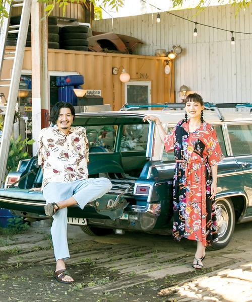 チャイハネ（チャイハネ）の「【チャイハネ】クレアロシャツワンピース（シャツワンピース・レディース・ホワイト/ブラック/オレンジ/マルチ・FREE）」の6枚目の写真