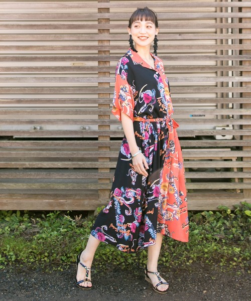 チャイハネ（チャイハネ）の「【チャイハネ】クレアロシャツワンピース（シャツワンピース・レディース・ホワイト/ブラック/オレンジ/マルチ・FREE）」の12枚目の写真