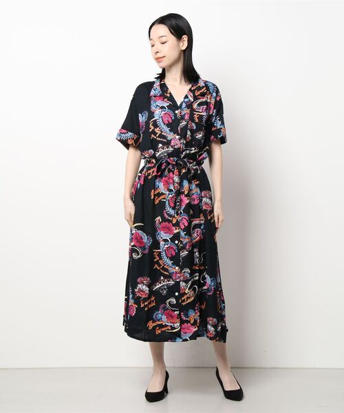 チャイハネ（チャイハネ）の「【チャイハネ】クレアロシャツワンピース（シャツワンピース・レディース・ホワイト/ブラック/オレンジ/マルチ・FREE）」の11枚目の写真