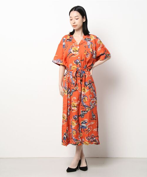 チャイハネ（チャイハネ）の「【チャイハネ】クレアロシャツワンピース（シャツワンピース・レディース・ホワイト/ブラック/オレンジ/マルチ・FREE）」の17枚目の写真