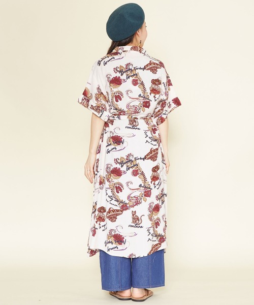 チャイハネ（チャイハネ）の「【チャイハネ】クレアロシャツワンピース（シャツワンピース・レディース・ホワイト/ブラック/オレンジ/マルチ・FREE）」の19枚目の写真