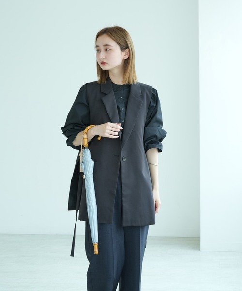 utatane（ウタタネ）の「日傘 完全遮光100％ 晴雨兼用 竹ハンドル シャンブレー調（長傘・レディース・ベージュ/スミクロ/スモークピンク/アッシュブラウン/モカ/ブルー・FREE）」の19枚目の写真