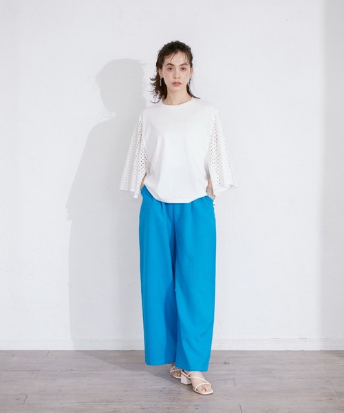 INED CLARO（イネドクラロ）の「リネンタッチイージーワイドパンツ【セットアップ対応】（その他パンツ・レディース・ブラック/ブラウン/ブルー・フリー）」の3枚目の写真