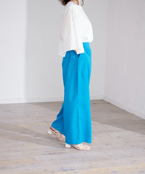 INED CLARO（イネドクラロ）の「リネンタッチイージーワイドパンツ【セットアップ対応】（その他パンツ・レディース・ブラック/ブラウン/ブルー・フリー）」の5枚目の写真