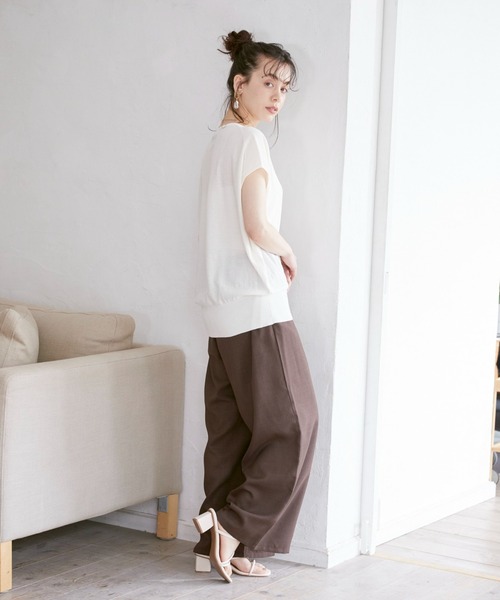 INED CLARO（イネドクラロ）の「リネンタッチイージーワイドパンツ【セットアップ対応】（その他パンツ・レディース・ブラック/ブラウン/ブルー・フリー）」の9枚目の写真