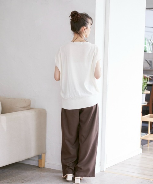 INED CLARO（イネドクラロ）の「リネンタッチイージーワイドパンツ【セットアップ対応】（その他パンツ・レディース・ブラック/ブラウン/ブルー・フリー）」の10枚目の写真