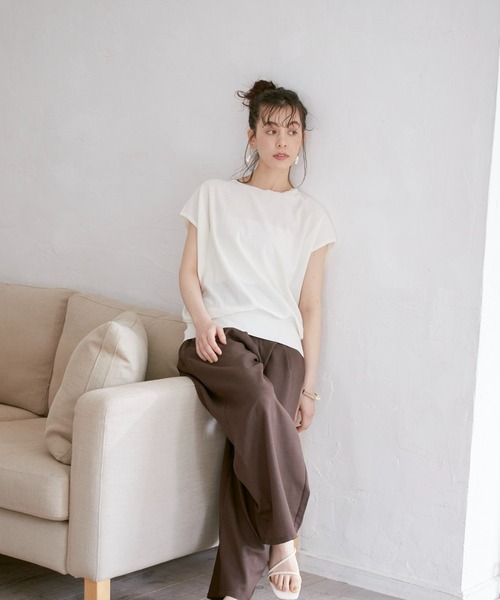 INED CLARO（イネドクラロ）の「リネンタッチイージーワイドパンツ【セットアップ対応】（その他パンツ・レディース・ブラック/ブラウン/ブルー・フリー）」の18枚目の写真