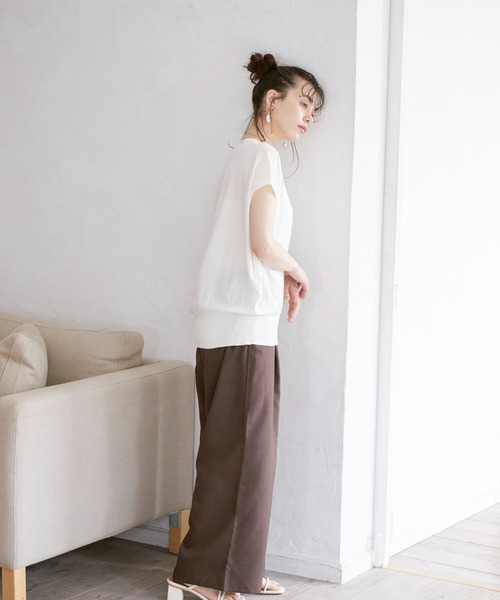 INED CLARO（イネドクラロ）の「リネンタッチイージーワイドパンツ【セットアップ対応】（その他パンツ・レディース・ブラック/ブラウン/ブルー・フリー）」の16枚目の写真