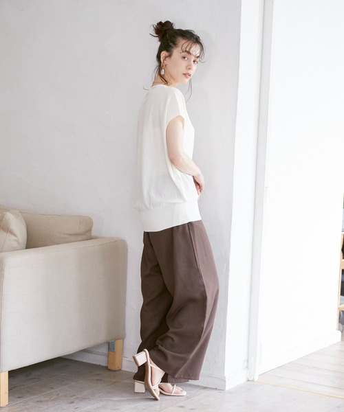 INED CLARO（イネドクラロ）の「リネンタッチイージーワイドパンツ【セットアップ対応】（その他パンツ・レディース・ブラック/ブラウン/ブルー・フリー）」の15枚目の写真