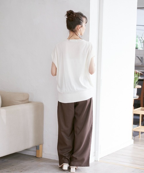 INED CLARO（イネドクラロ）の「リネンタッチイージーワイドパンツ【セットアップ対応】（その他パンツ・レディース・ブラック/ブラウン/ブルー・フリー）」の14枚目の写真