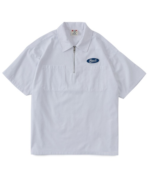 WHO'S WHO gallery(フーズフーギャラリー)の「COOPER FACTオックスハーフジップシャツ(シャツ/ブラウス・メンズ・ホワイト/ブラック/ベージュ・FREE)」の2枚目の写真