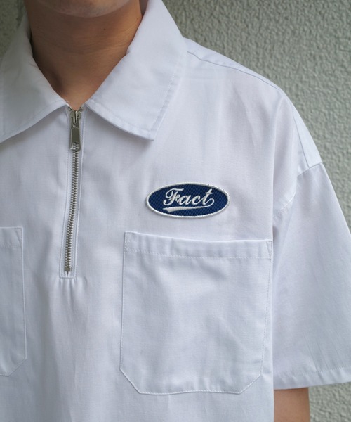 WHO'S WHO gallery(フーズフーギャラリー)の「COOPER FACTオックスハーフジップシャツ(シャツ/ブラウス・メンズ・ホワイト/ブラック/ベージュ・FREE)」の6枚目の写真