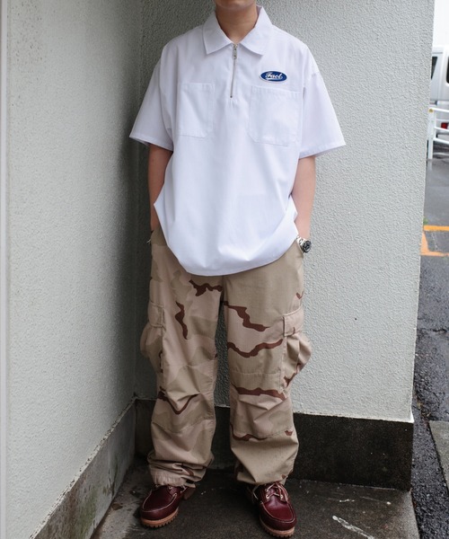 WHO'S WHO gallery(フーズフーギャラリー)の「COOPER FACTオックスハーフジップシャツ(シャツ/ブラウス・メンズ・ホワイト/ブラック/ベージュ・FREE)」の7枚目の写真