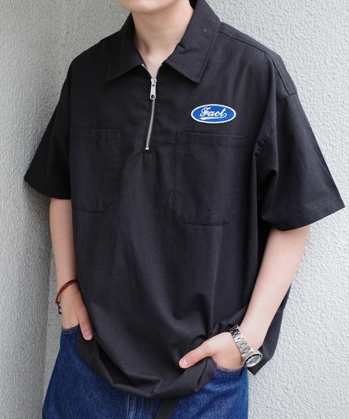 WHO'S WHO gallery(フーズフーギャラリー)の「COOPER FACTオックスハーフジップシャツ(シャツ/ブラウス・メンズ・ホワイト/ブラック/ベージュ・FREE)」の8枚目の写真