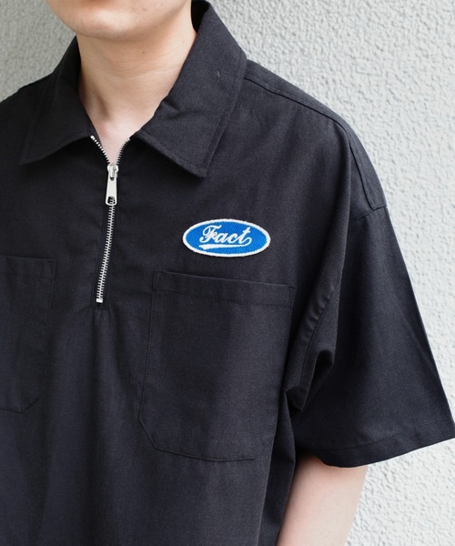 WHO'S WHO gallery(フーズフーギャラリー)の「COOPER FACTオックスハーフジップシャツ(シャツ/ブラウス・メンズ・ホワイト/ブラック/ベージュ・FREE)」の9枚目の写真