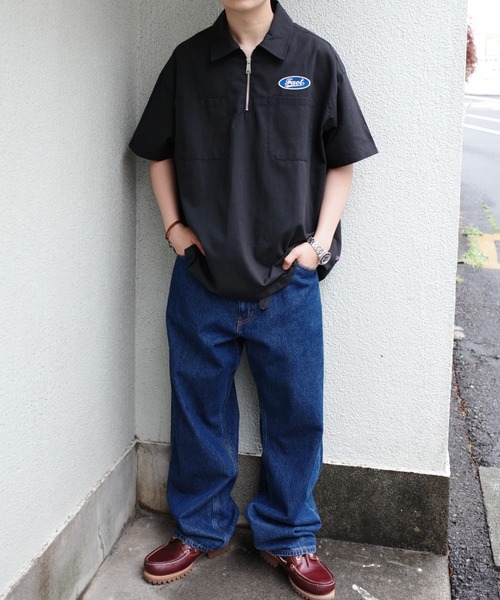 WHO'S WHO gallery(フーズフーギャラリー)の「COOPER FACTオックスハーフジップシャツ(シャツ/ブラウス・メンズ・ホワイト/ブラック/ベージュ・FREE)」の10枚目の写真